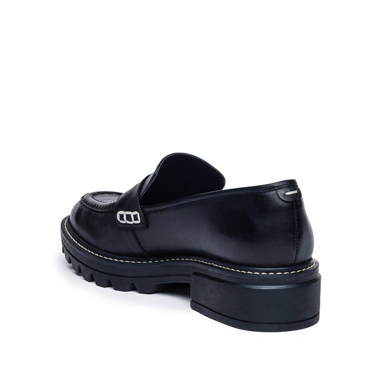 Loafersy Damskie Bernardo Chandler Lug-Sole Czarne | CMK8681ND